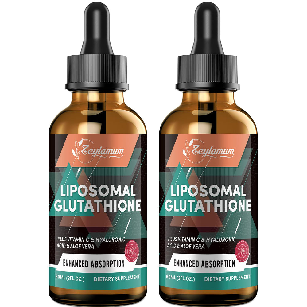 Zeylamum liposomal glutathione liquid bottle highlights premium absorption.
