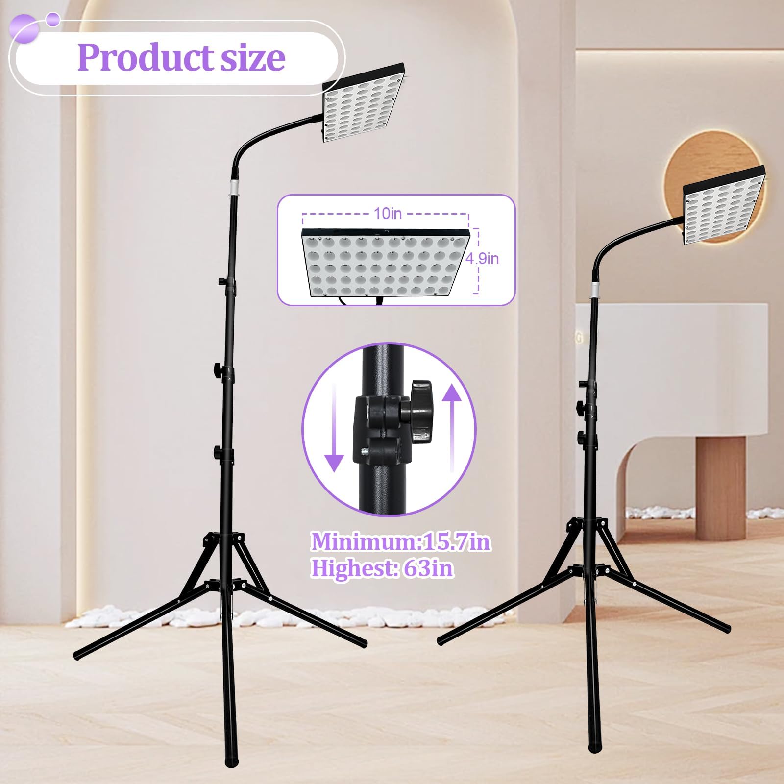 ZGHQHCDRH tanning lamp angled view highlights ergonomic setup.