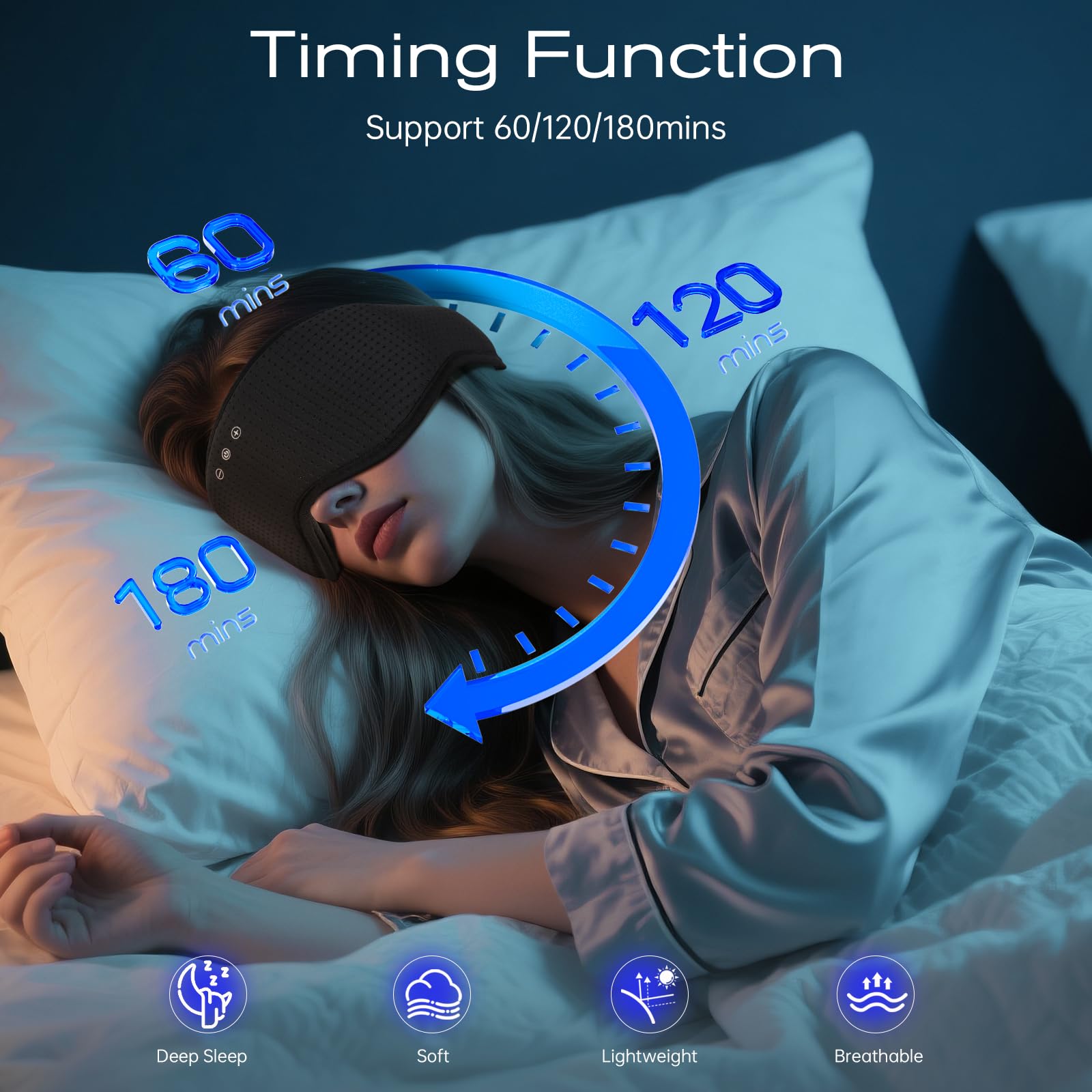 ZHENYEMEI Bluetooth 5.4 wireless headphones provide stable pairing.