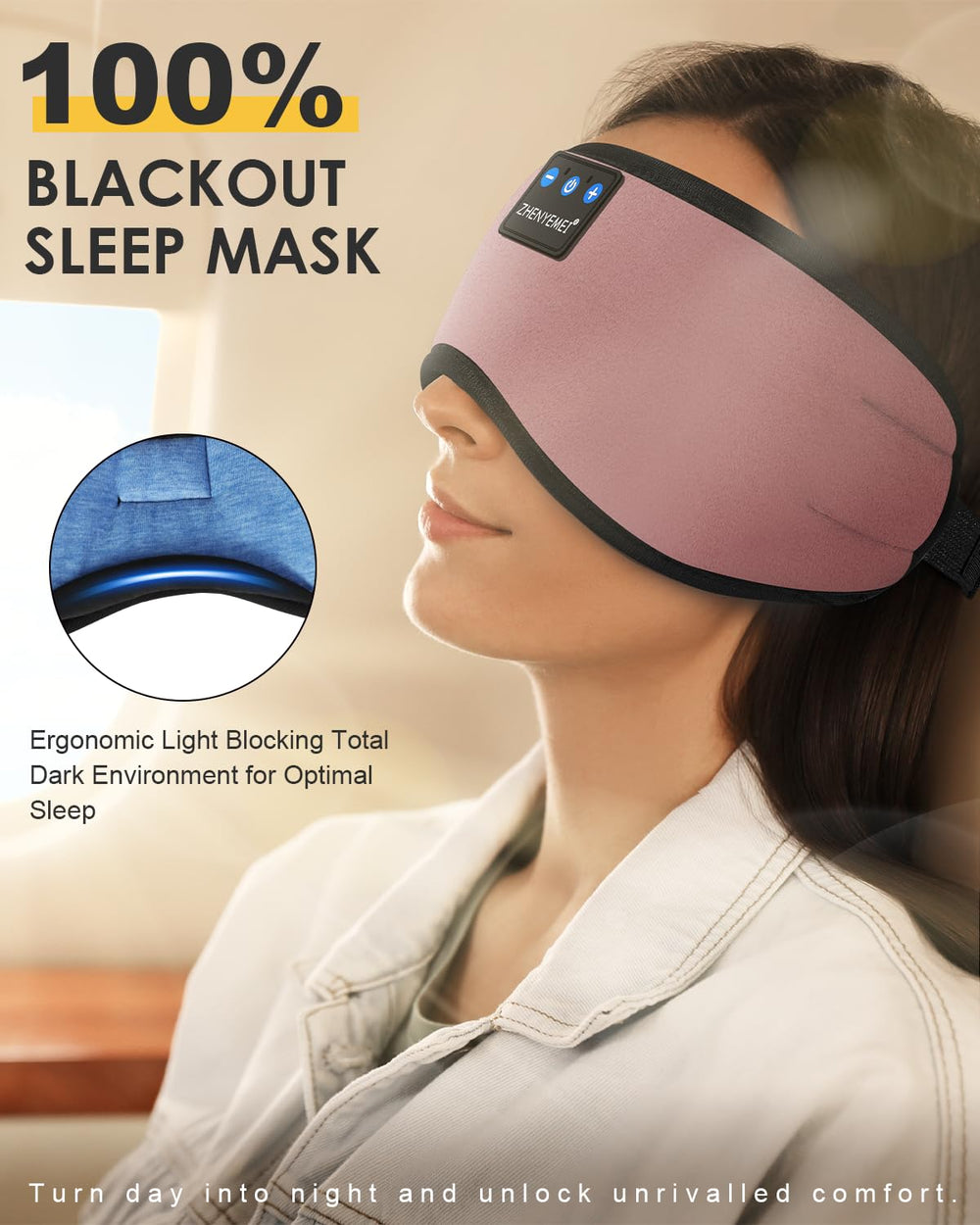 ZHENYEMEI built-in Bluetooth lasts 10-14 hours for uninterrupted audio.