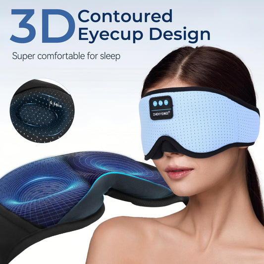 ZHENYEMEI breathable cotton eye mask blocks light for side sleepers.