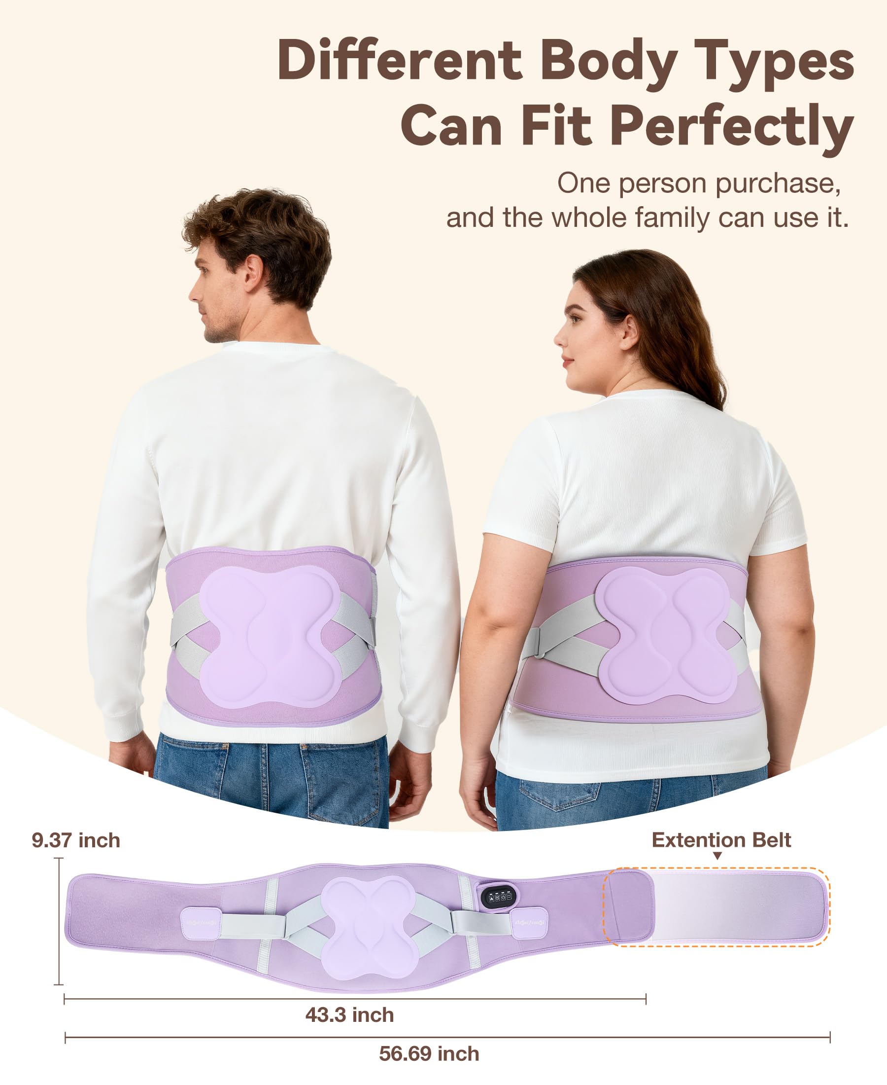 ZHENYEMEI extended waistband accommodates up to 57 inches for versatile wear