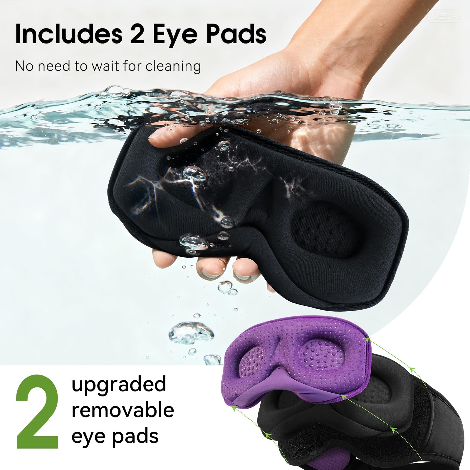ZHENYEMEI removable 3D eye cups for a customizable, easy-to-clean fit.