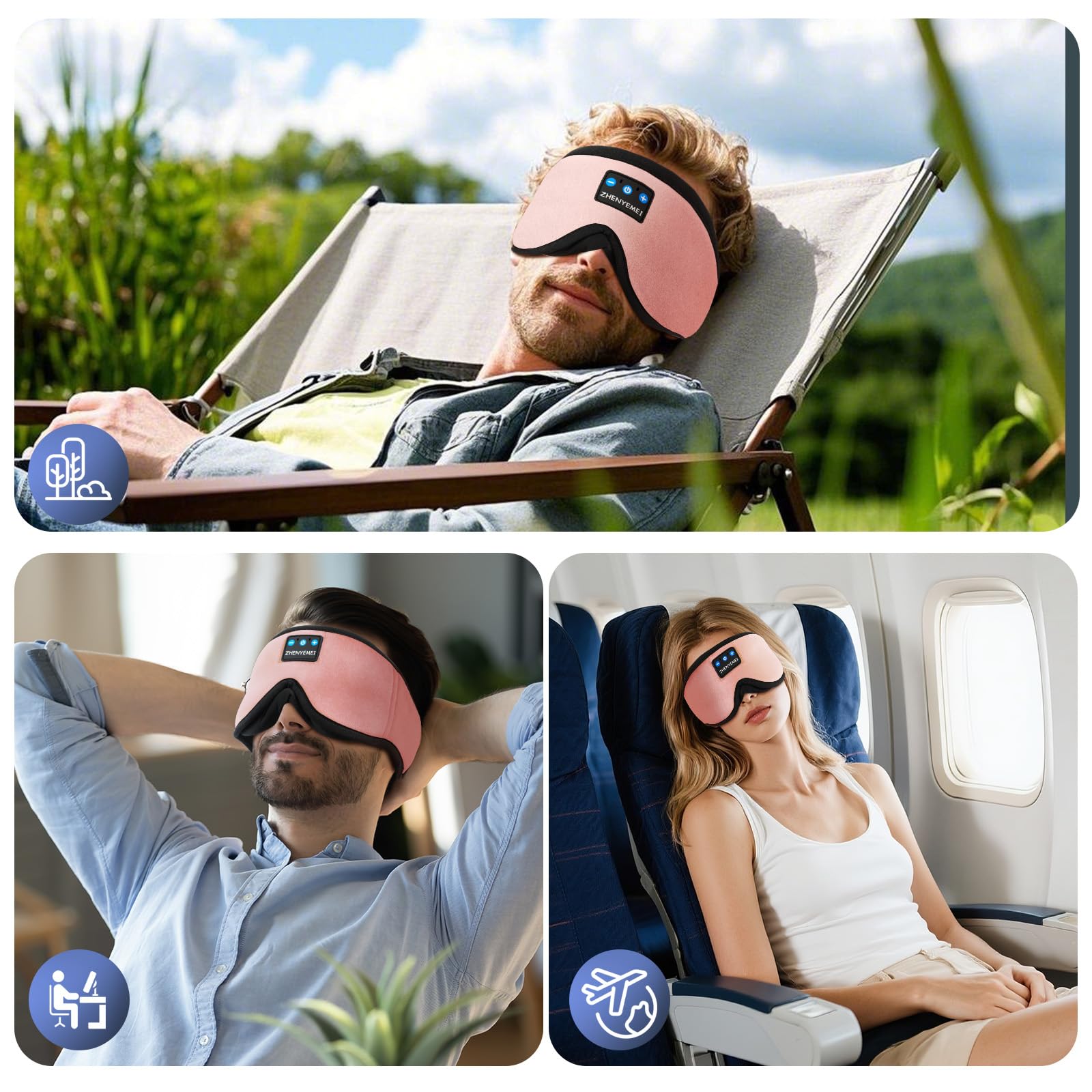 ZHENYEMEI travel-friendly sleep mask ideal for trips.