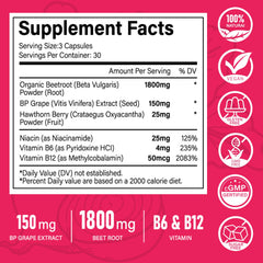 Zhibenon beet root capsules with glass of water for easy daily intake.