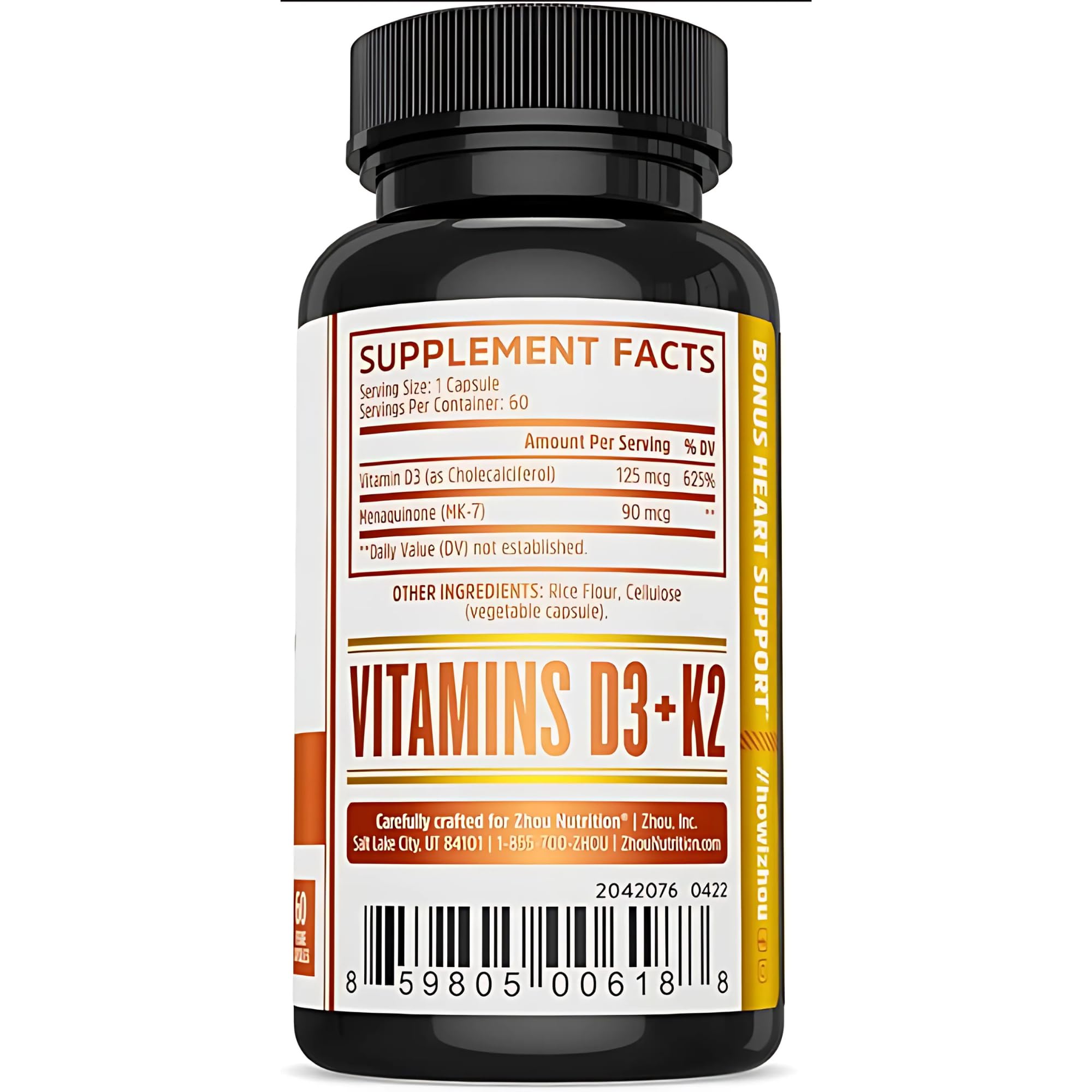 Zhou Ashwagandha and B12 capsules beside D3 + K2.