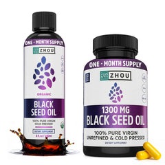ZHOU black seed oil bottle amber glass for immune support