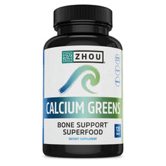 Zhou Calcium Greens bottle with tablets for daily bone support.