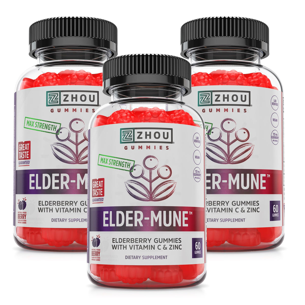ZHOU Elder-Mune gummies bottle for daily immune support