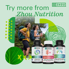 Zhou Hydro-Fuel Gummies vegan label supports clean, plant-friendly hydration.