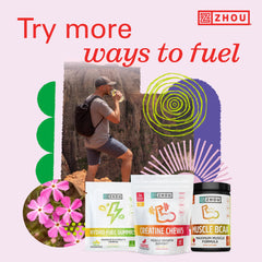ZHOU Lite Up Xtra cherry limeade powder mixed in a glass for hydration.