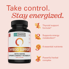 ZHOU Thyroid Support iodine and selenium blend supports essential nutrients.
