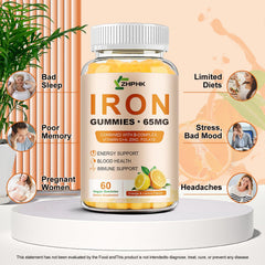 ZHPHK Iron Gummies kid-friendly and chewy for easy daily use.