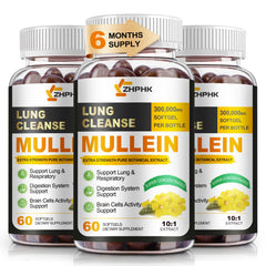 ZHPHK Mullein Leaf Extract bottle showing 10:1 extract for potential respiratory support