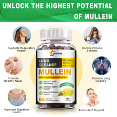 ZHPHK Mullein Leaf Extract label emphasizing vegan, non-GMO ingredients