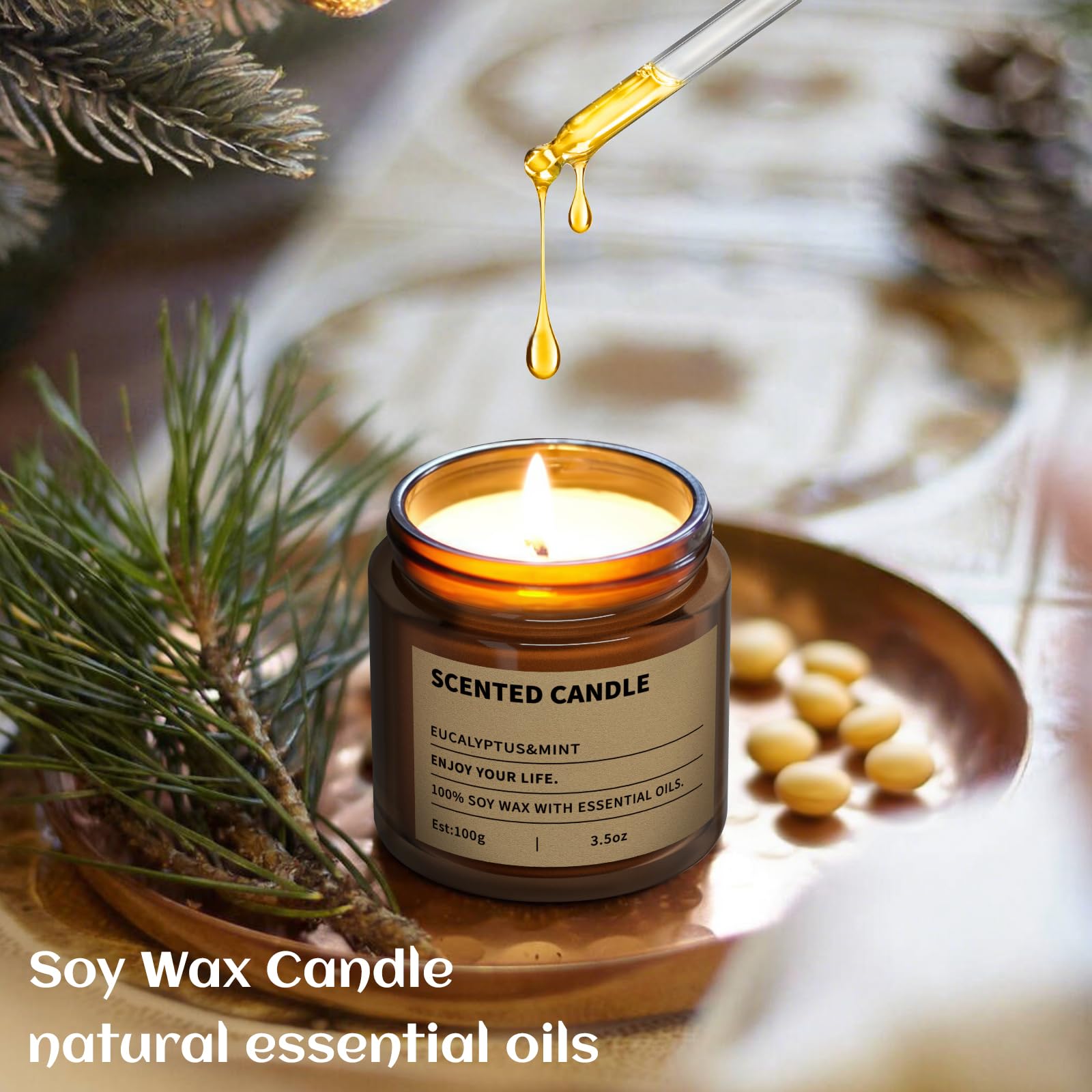 ZHTLTHZ ocean sandalwood rose candle blends fresh notes with calming ambiance