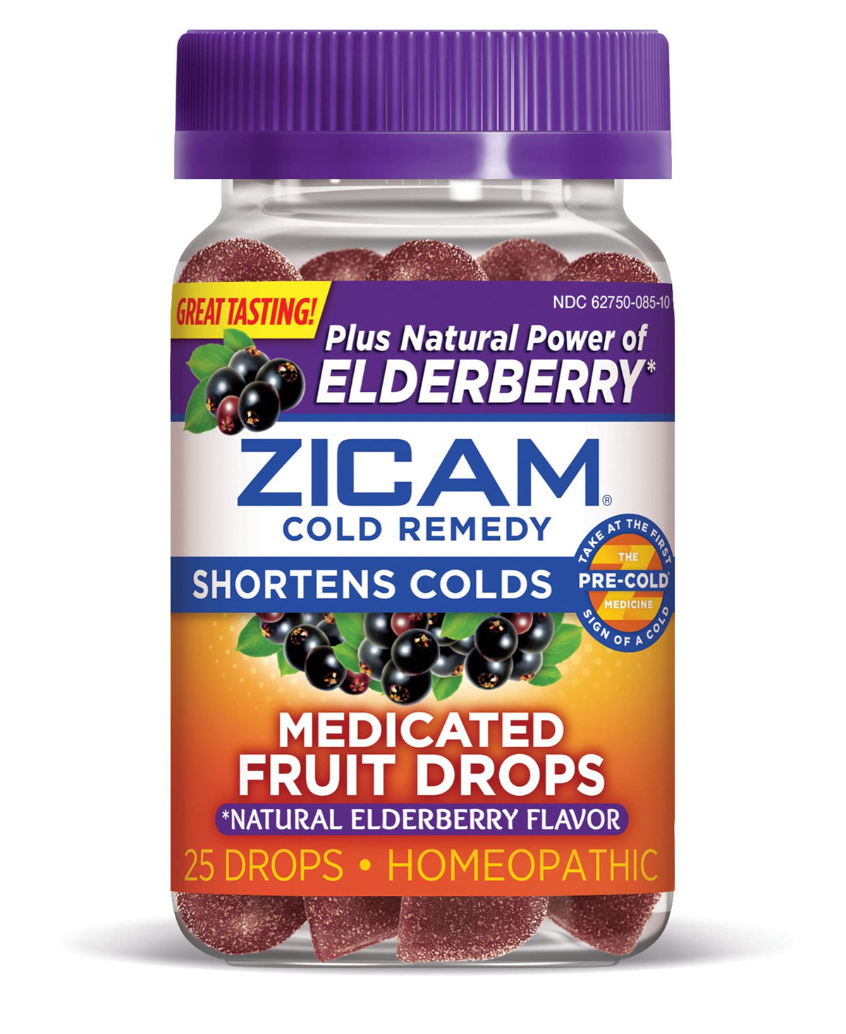 Zicam Cold Remedy medicated fruit drops with elderberry, designed for early cold relief