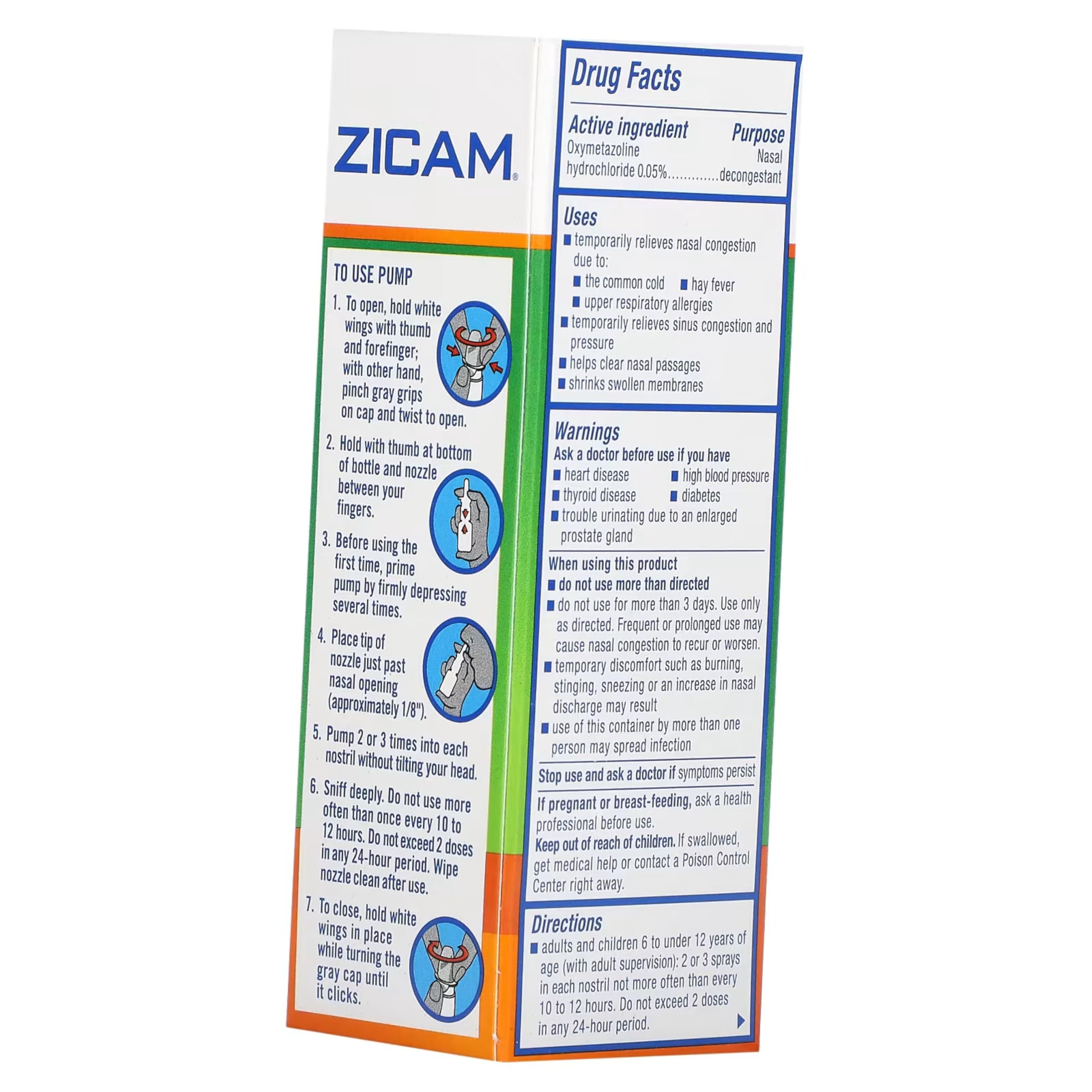 Zicam nozzle demonstrates precise dosing for 12-hour relief.