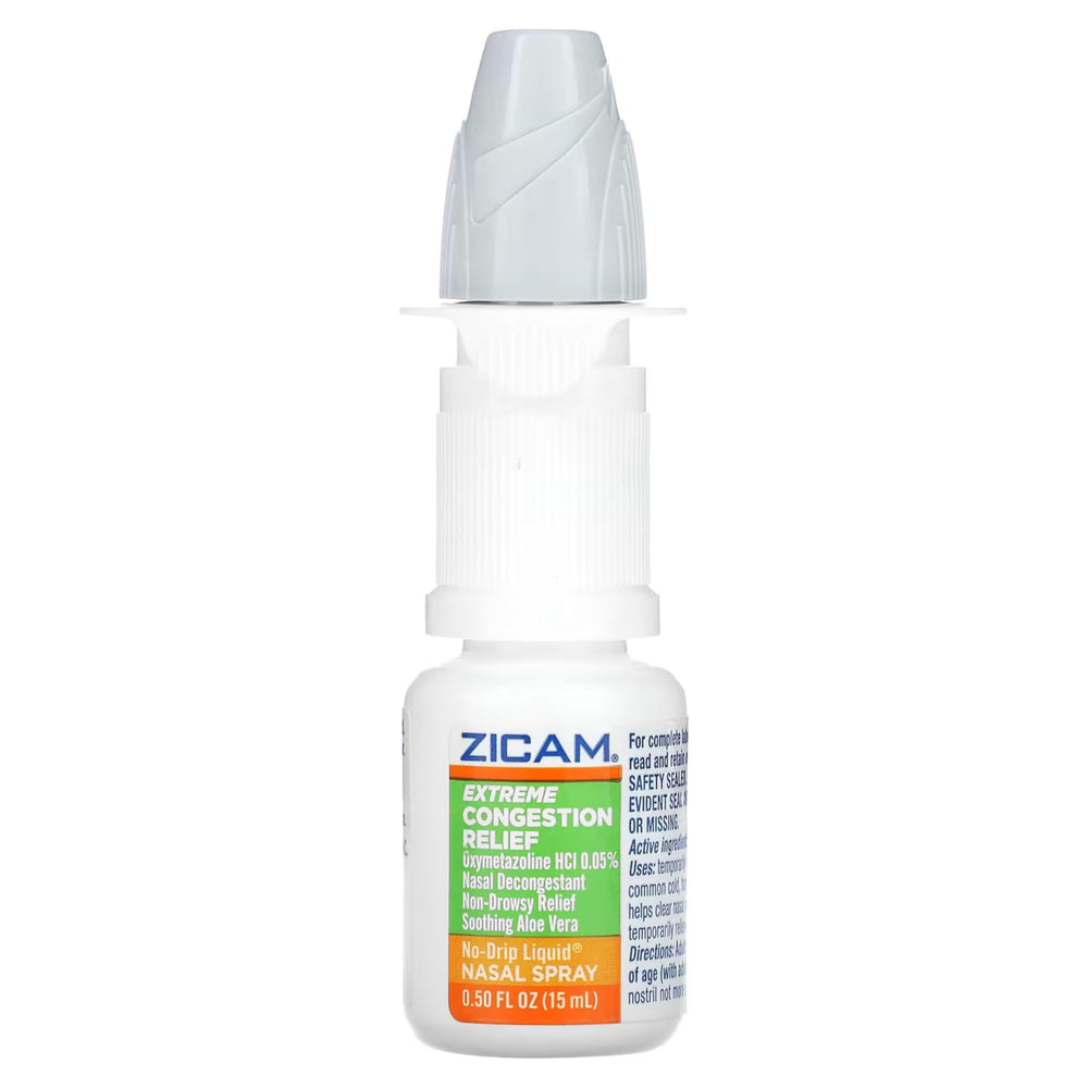 Zicam box and bottle display the half-ounce size.