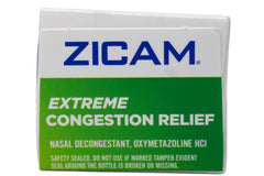 Compact pack front design of Zicam Extreme Congestion Relief for travel