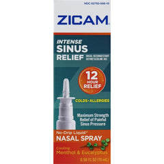 Zicam Intense Sinus Relief bottle with precise no-drip nozzle for easy use.