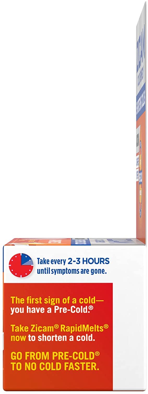 Zicam orange-cream rapidmelts box with tablets ready to use
