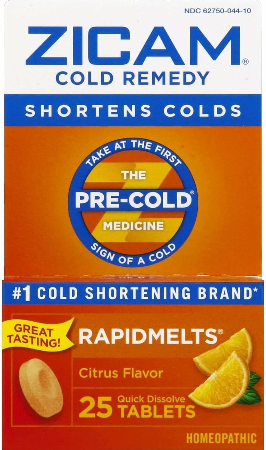 Zicam RapidMelts citrus tablets in a 3-pack, easy cold relief on the go