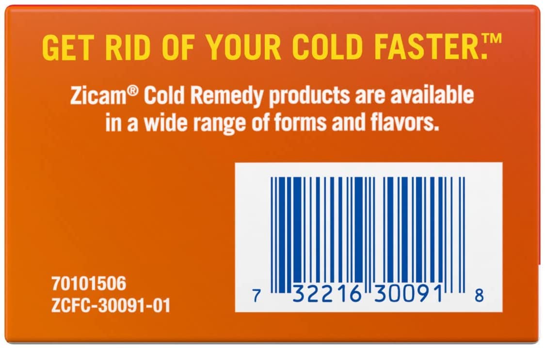 Zicam orange-cream rapidmelts packaging in a pocket for easy carry