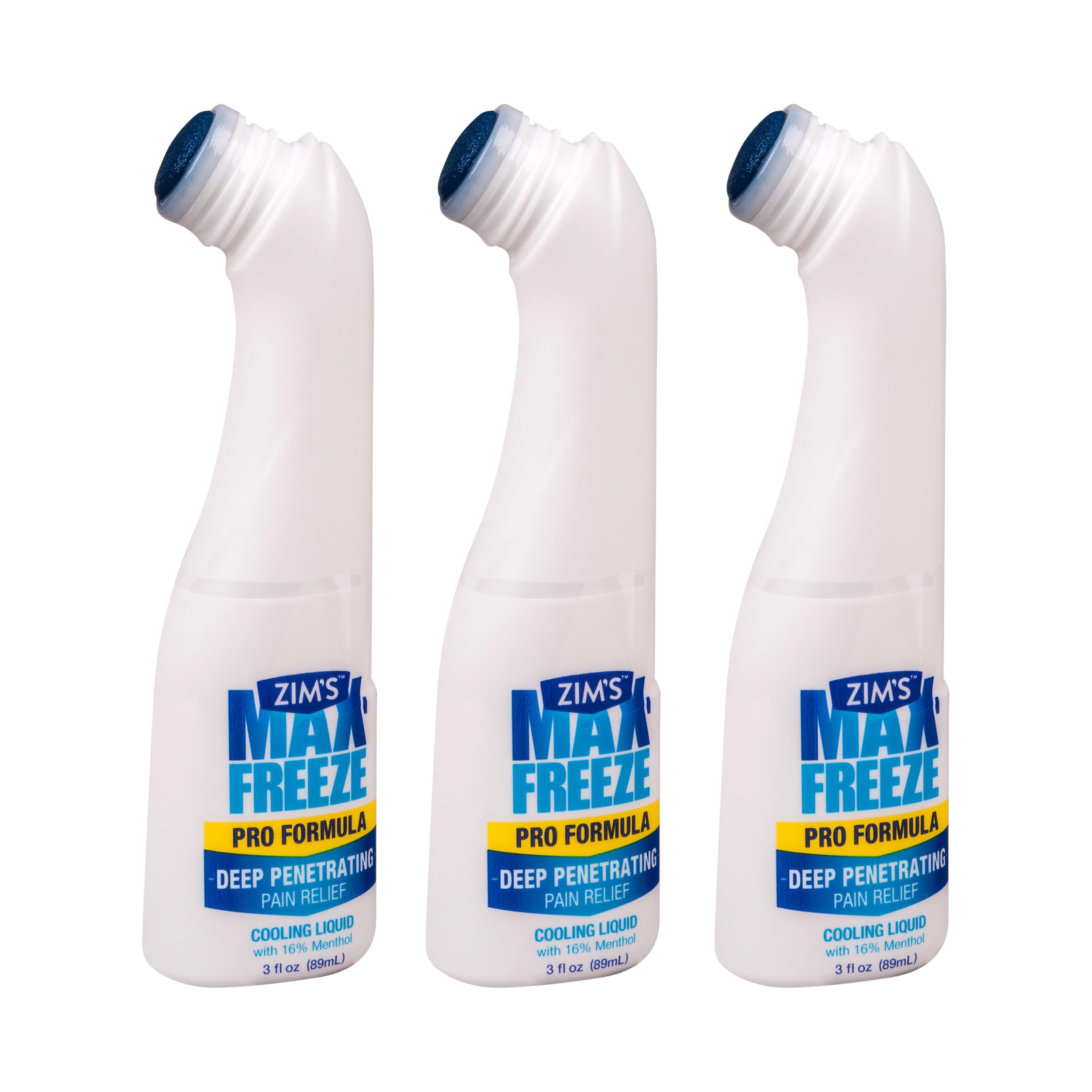 Zim's Max Freeze Liquid 3-pack bottle ready for quick muscle relief.