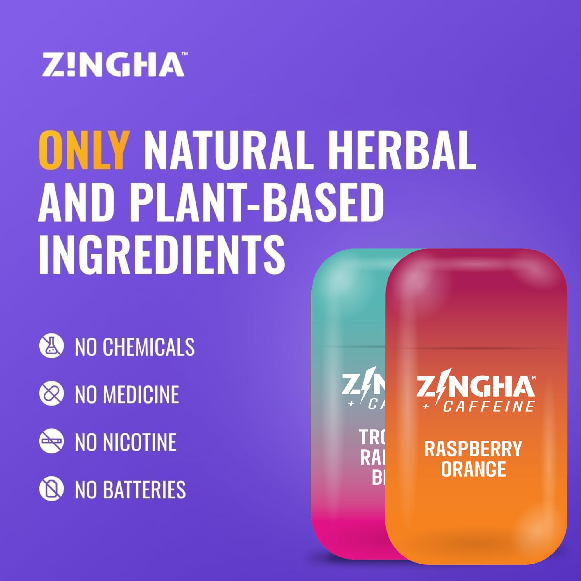 Close-up of the Z!NGHA inhaler stick delivering a quick aroma for focus.