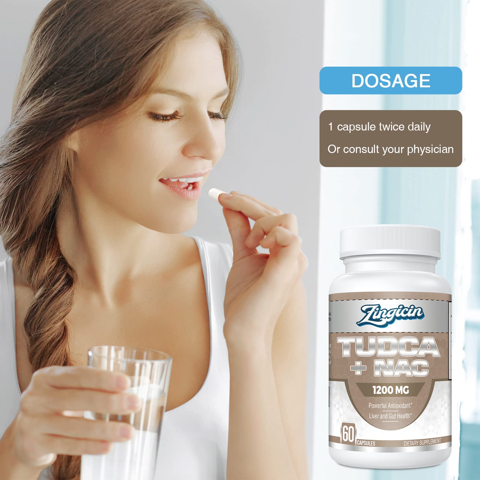 Zingicin Tudca NAC lifestyle scene highlighting simple routine inclusion.