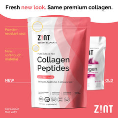 Zint Collagen Peptides scoop illustrates easy-to-use powder for daily protein routines.
