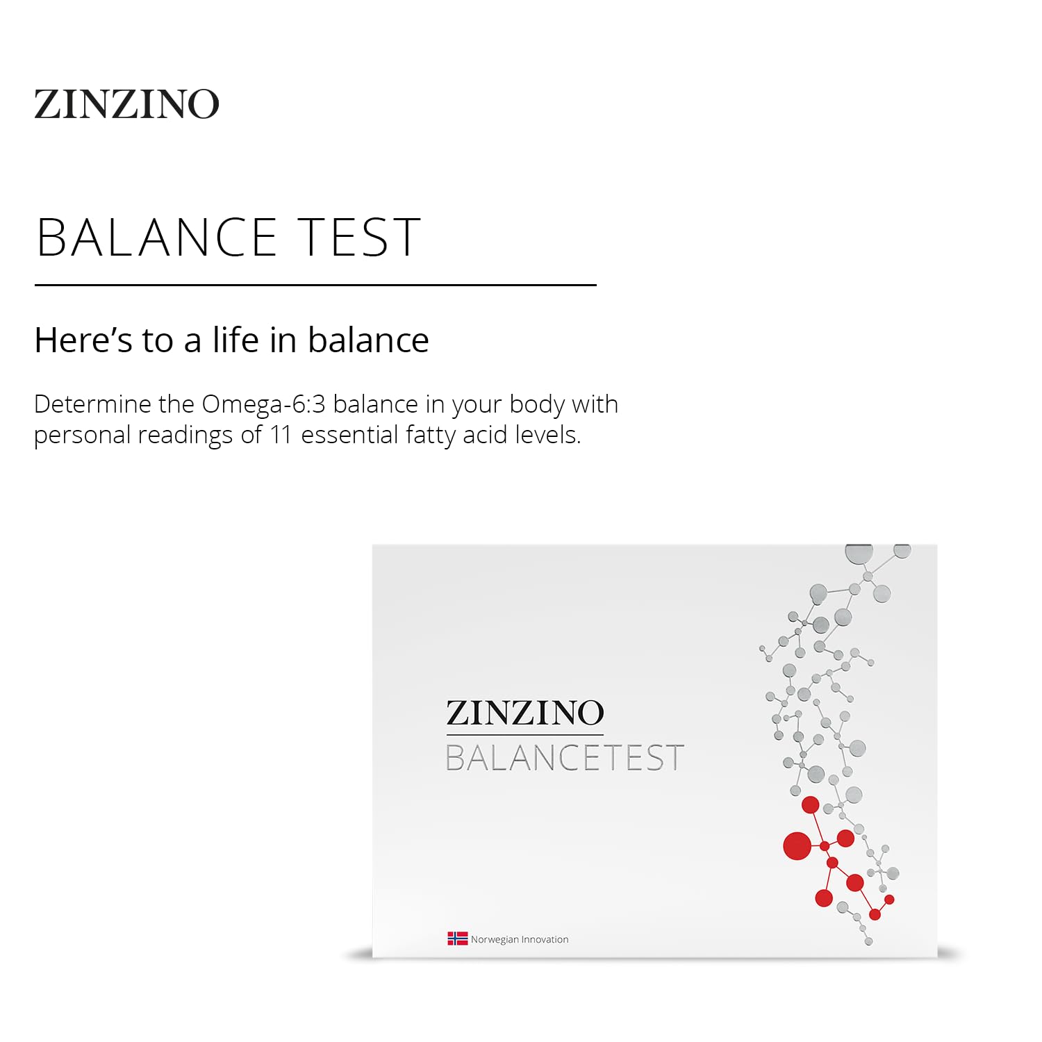 Zinzino BalanceTest dry blood card ready for sample collection.