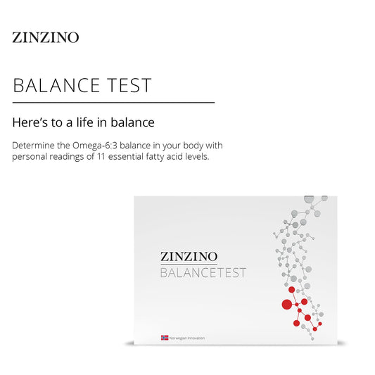 Zinzino BalanceTest dry blood card ready for sample collection.
