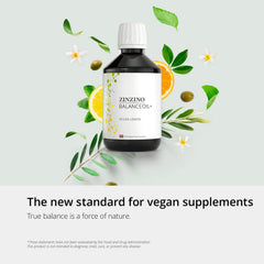 ZINZINO BalanceOil+ Lemon algae oil bottle, vegan and sustainably sourced.