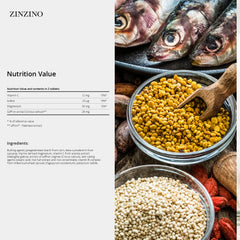ZINZINO Viva Plus label close-up showing iodine and vitamin highlights.