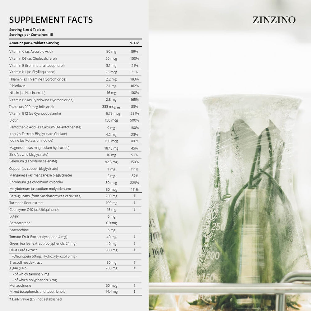 Zinzino Xtend tablets close-up showing the micro-nutrient blend for daily nutrition