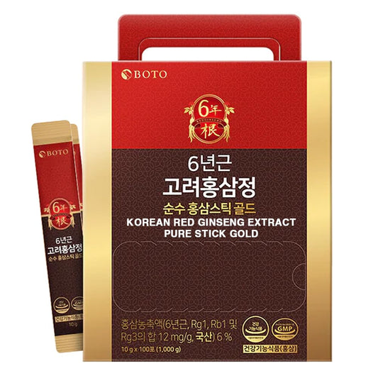 ZIOSTAND BOTO 6-Year Korean Red Ginseng Pure Stick Gold for travel and daily vitality.