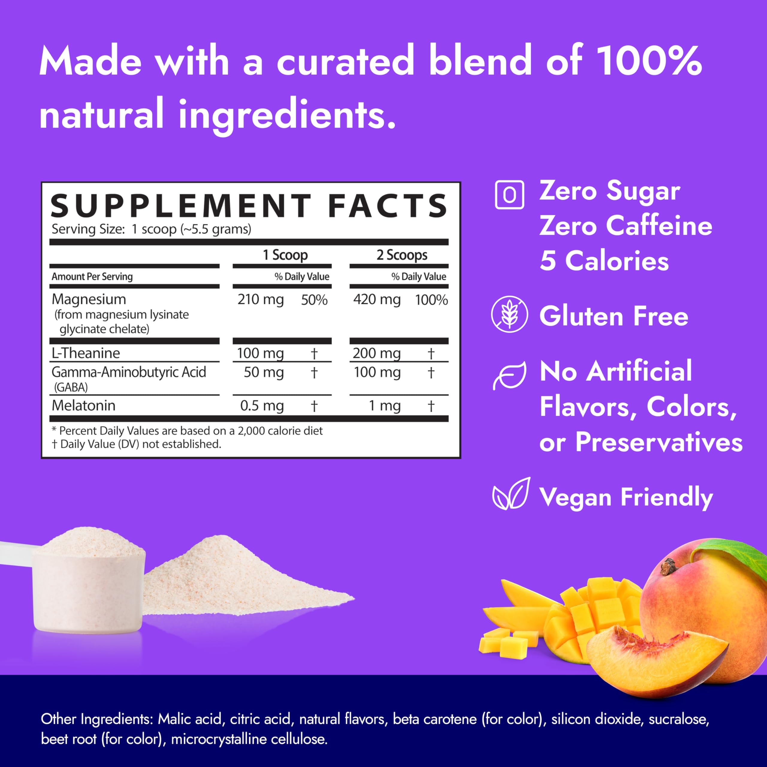 Zipfizz Nightly Calm adults dosing guidance shows two-scoop option.