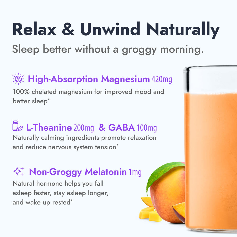 Zipfizz Nightly Calm peach mango powder showing flavor and ease of mixing.