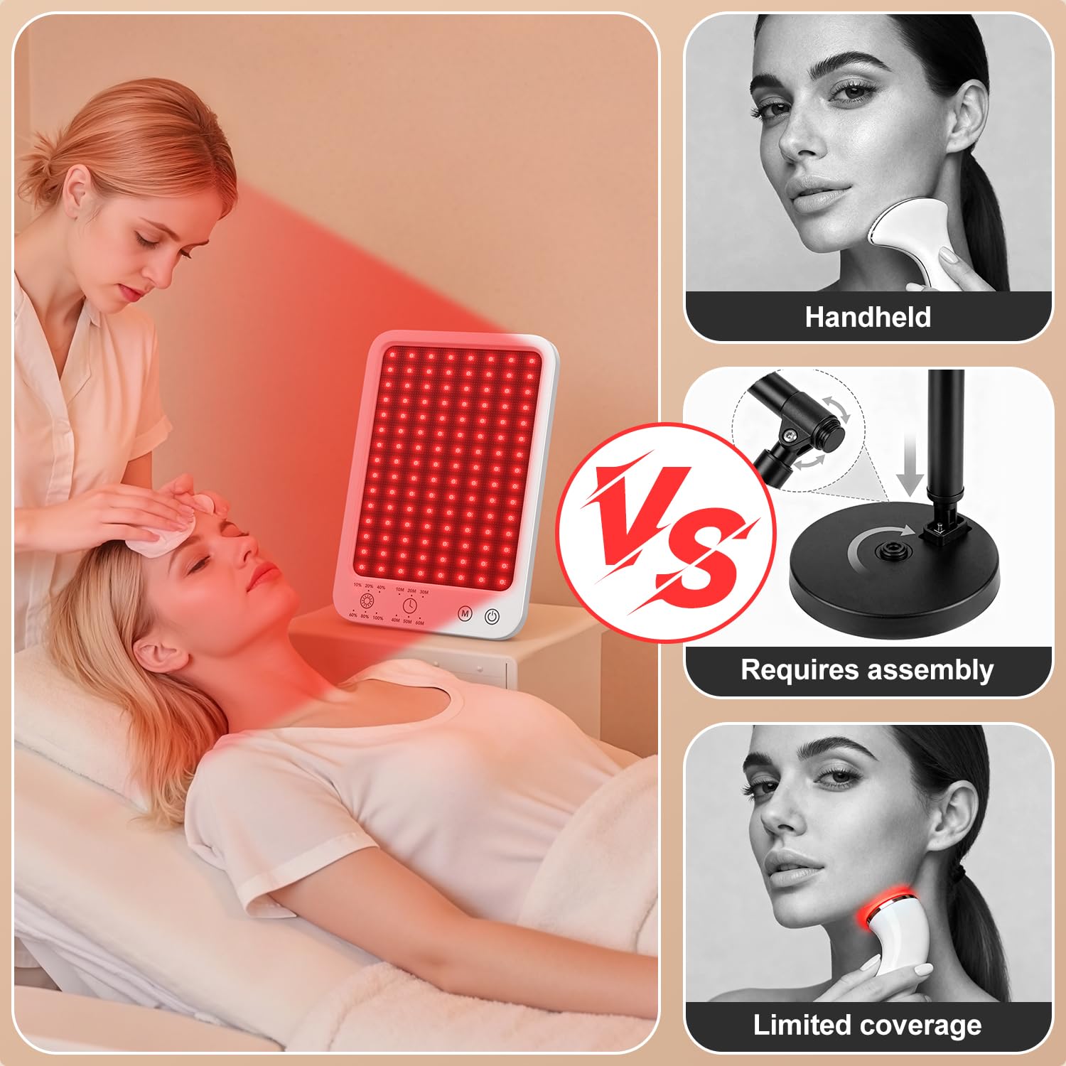 Ziptly compact red light panel for home or office use.