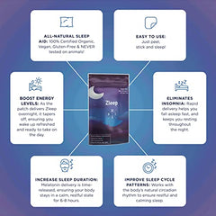 Zleep lifestyle shot with patch worn overnight for a restful routine.