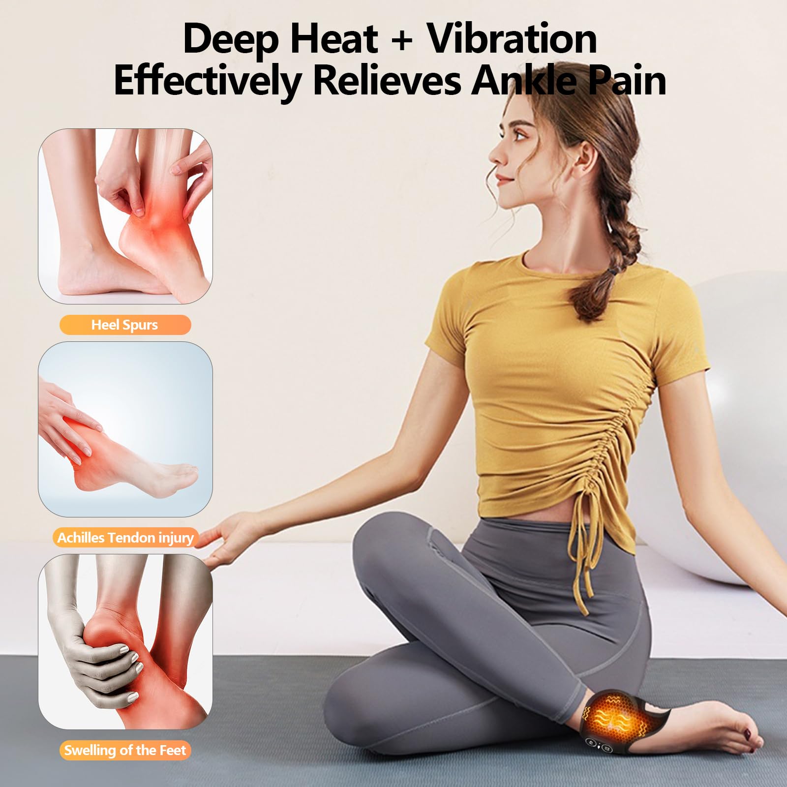 ZMHWANY ankle wrap heat levels highlight adjustable warmth for comfort.