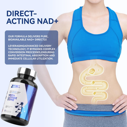 ZNC 10-in-1 NAD supplement bottle pour demonstrating easy dosing and use