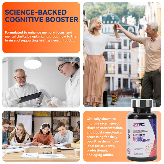 ZNC Brain Supplement ginkgo biloba capsule highlights calm, steady focus