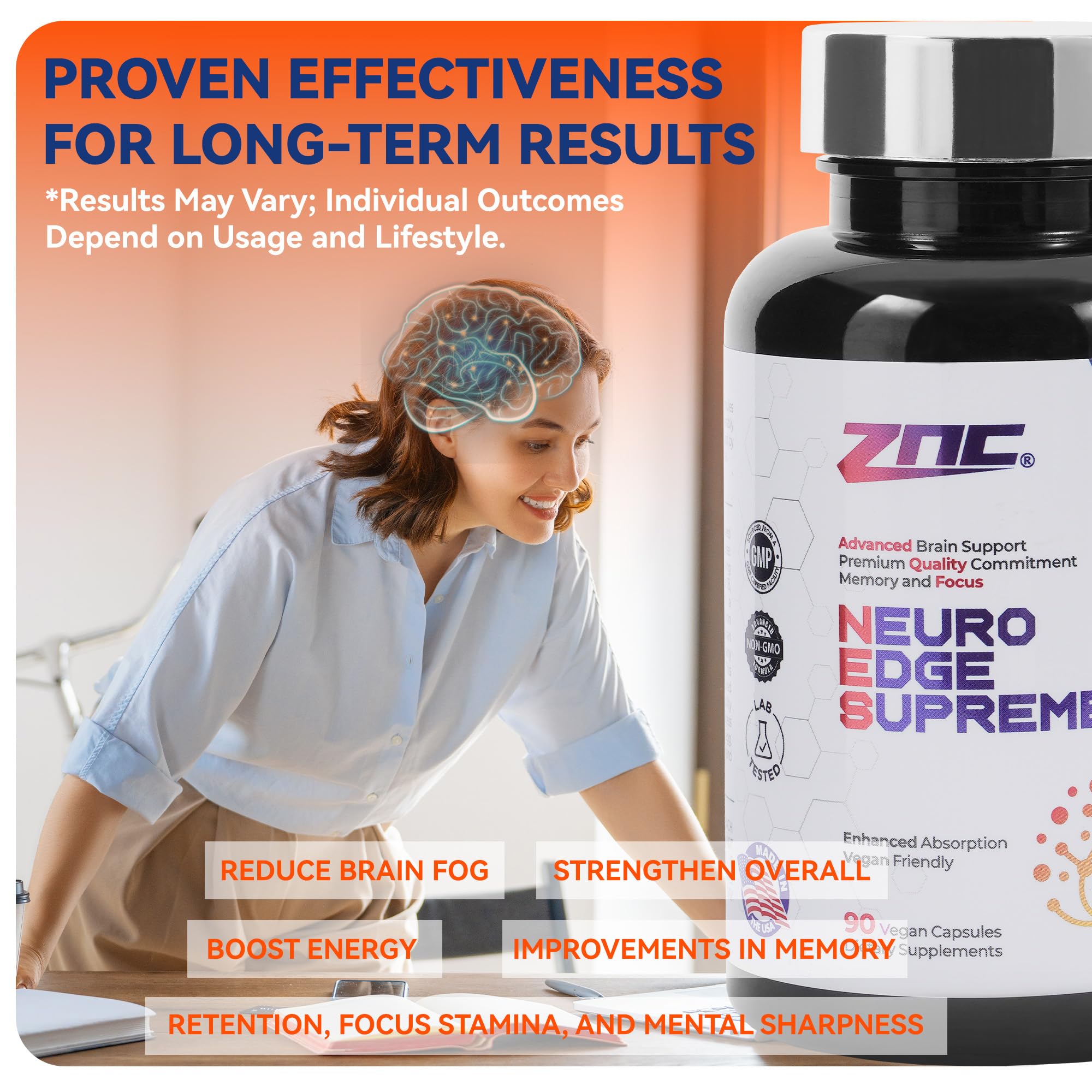 ZNC Brain Supplement phosphatidylserine capsule pairs memory recall with information retention