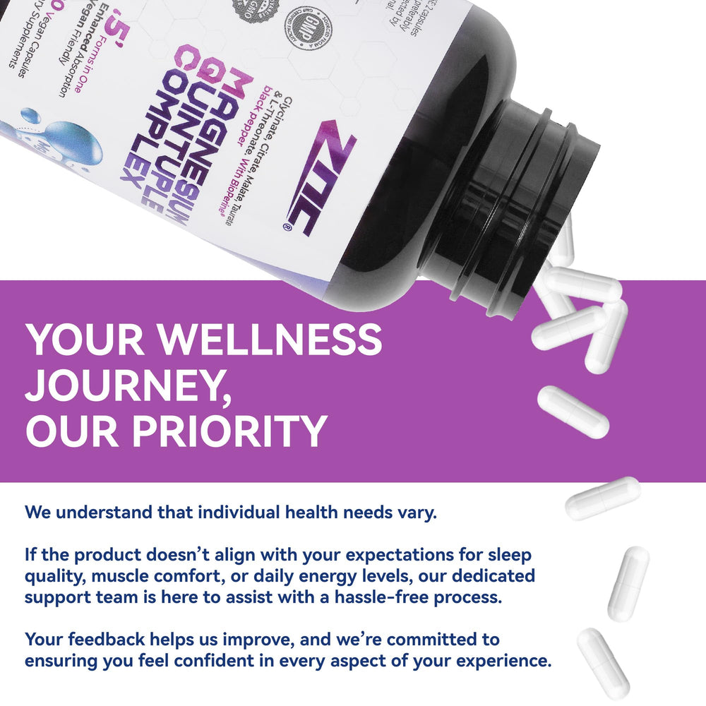ZNC Magnesium Complex sleep-relax image conveys nighttime calm and restfulness.