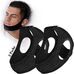Znvyxhom 2-pack anti-snore chin strap worn at night for quieter sleep.