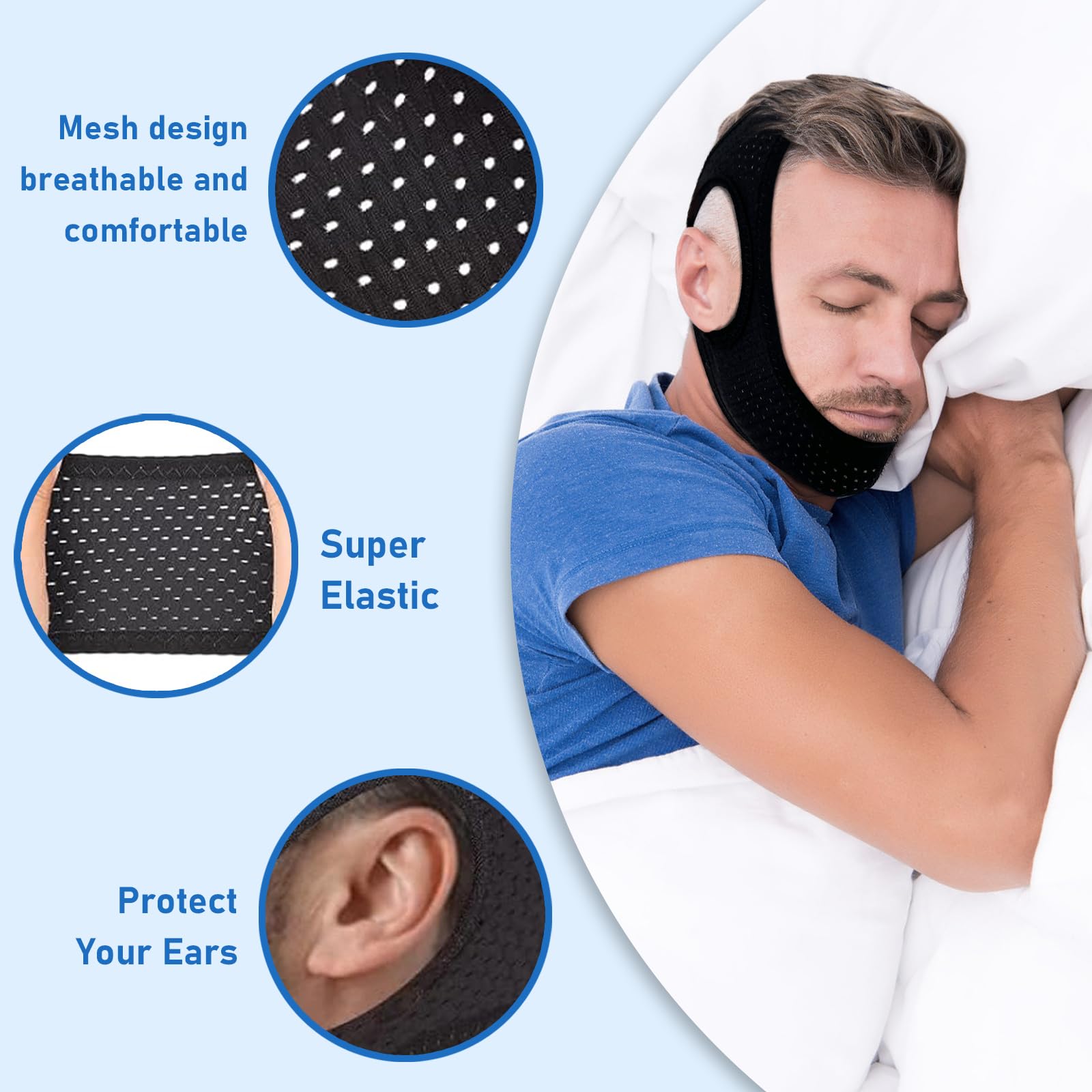 Znvyxhom 2-pack chin strap adjustable-strap ensures comfortable night-long fit.