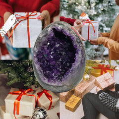 ZOBAYOP crystal geode 2.5-3lb size ideal for display and focal points.